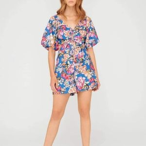 Sheike Vanity Blue Floral Puff Sleeve 